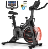 CHAOKE Heimtrainer Fahrrad mit App, 2025 Leiser Hometrainer mit Magnetwiderstand, Verstellbarem Sitz und Griff, LCD-Ergometer, Stationäres Fitnessbike mit großem Tablet-Halter, Bis 150KG