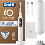 Oral-B iO Series 7 Plus Edition Elektrische Zahnbürste,Electric Toothbrush, PLUS 3 Aufsteckbürsten, 5 Putzmodi für Zahnpflege, Reiseetui, Designed by Braun, weiß alabaster